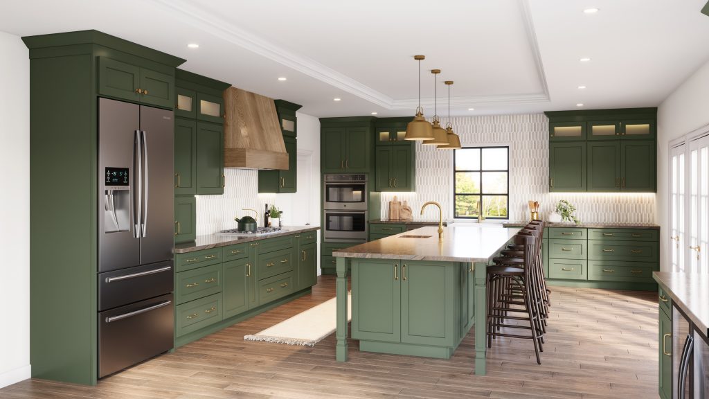 High end custom kitchen cabinets with custom island in Franklin Tennessee